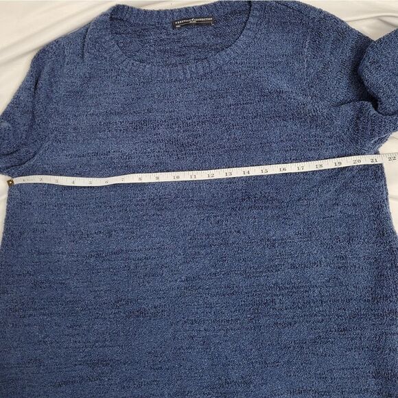 PERUVIAN CONNECTION blue sweater tunic dress pima cotton oversized cozy L - Picture 5 of 8